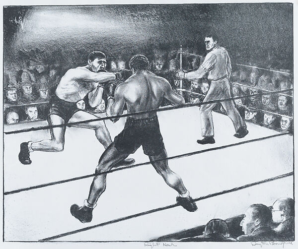 Right Hook, Dayton Brandfield (American, New York 1911–1993 Grover Beach, California), Lithograph 