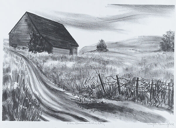 The Barn and the Sky, Dayton Brandfield (American, New York 1911–1993 Grover Beach, California), Lithograph 