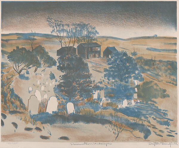 Provincetown Landscape, Dayton Brandfield (American, New York 1911–1993 Grover Beach, California), Color Lithograph 