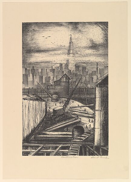 Construction, David Burke (American, active mid 20th century), Lithograph 