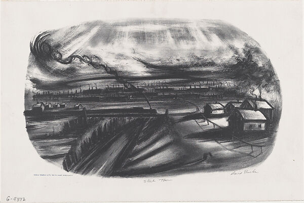 Steel Town, David Burke (American, active mid 20th century), Lithograph 