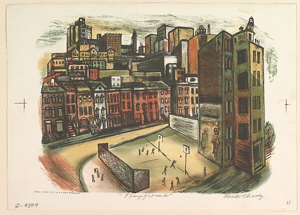 Playground, Ruth Chaney (American, Kansas City, Missouri 1908–1973), Serigraph 