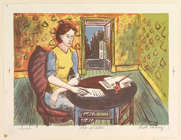 The Writer, Ruth Chaney (American, Kansas City, Missouri 1908–1973), Serigraph 