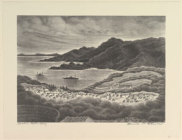 Golden Gate Bay, David Paul Chun (American, Honolulu, Hawaii 1898–1989 San Francisco, California), Lithograph 