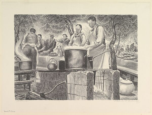 Picnic, David Paul Chun (American, Honolulu, Hawaii 1898–1989 San Francisco, California), Lithograph 