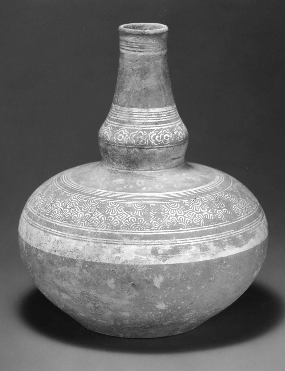 Bottle with Bulbous Neck, Terracotta, Thailand 