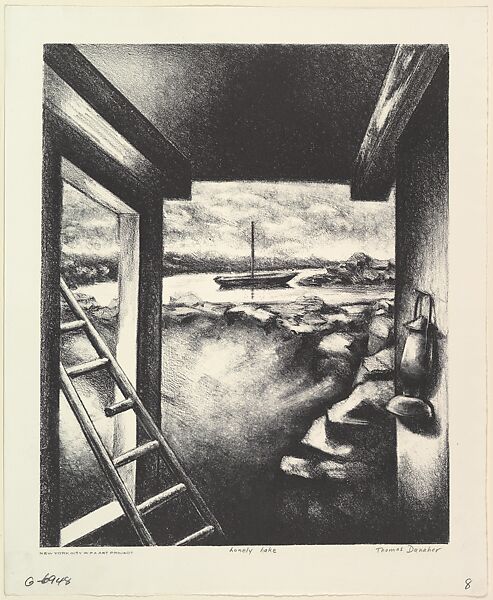 Lonely Lake, Thomas Danaher (American, 1892–1978), Lithograph 
