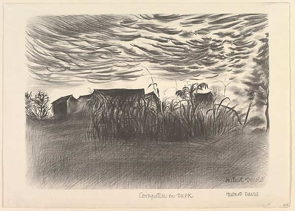 Cornpatch at Dusk, Hubert Davis (American, Milton, Pennsylvania 1902–1981), Lithograph 