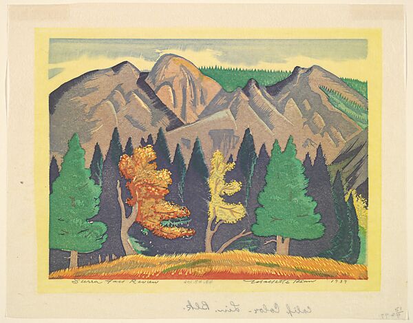 Sierra Fall Review, Harold Mallette Dean (American, Spokane, Washington 1907–1975 San Rafael, California), Color Linocut 
