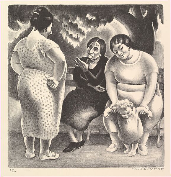 Three Cronies, Mabel Dwight (American, Cincinnati, Ohio 1876–1955 Sellersville, Pennsylvania), Lithograph 