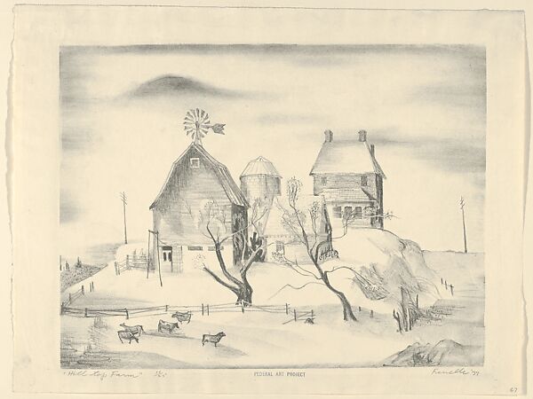 Hilltop Farm, Stanford Fenelle (American, Minneapolis, Minnesota 1909–1995), Lithograph 