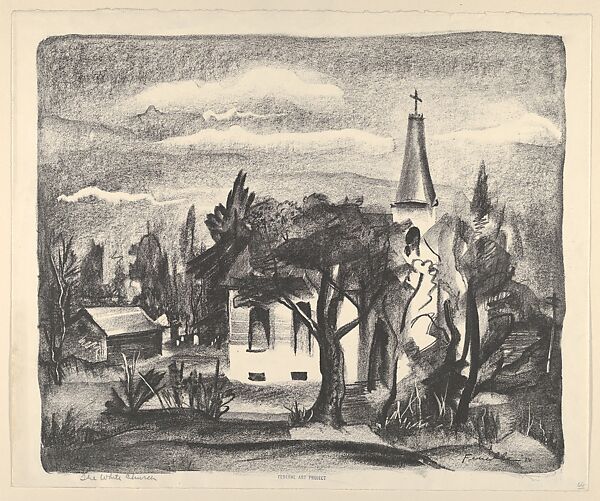 The White Church, Stanford Fenelle (American, Minneapolis, Minnesota 1909–1995), Lithograph 