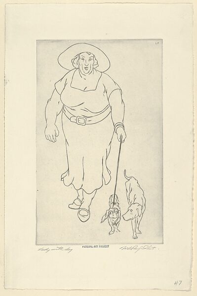 Lady with Dog, LeRoy Walter Flint (American, Ashtabula, Ohio 1909–1991 Akron, Ohio), Drypoint 