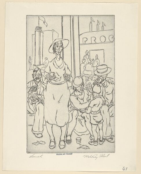 Lunch, LeRoy Walter Flint (American, Ashtabula, Ohio 1909–1991 Akron, Ohio), Drypoint 