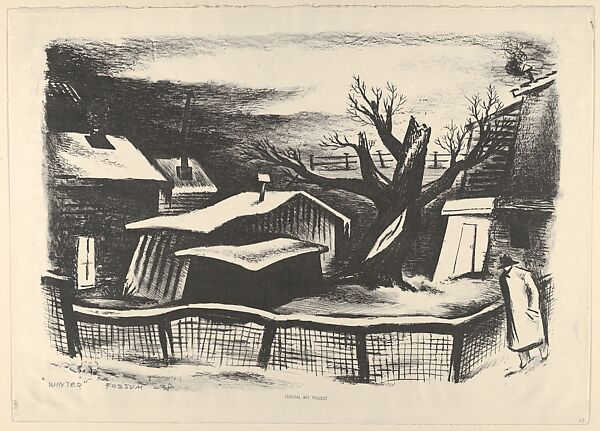 Winter, Sydney Glen Fossum (American, Aberdeen, South Dakota 1909–1978 San Francisco, California), Lithograph 