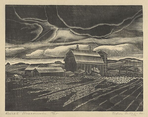 Rural Wisconsin, Todros Geller (American, Vinnitza, Ukraine, Russia 1889–1949), Woodcut 