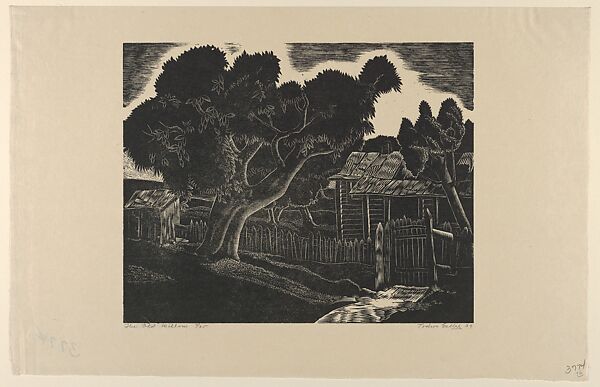 The Old Willow, Todros Geller (American, Vinnitza, Ukraine, Russia 1889–1949), Woodcut 