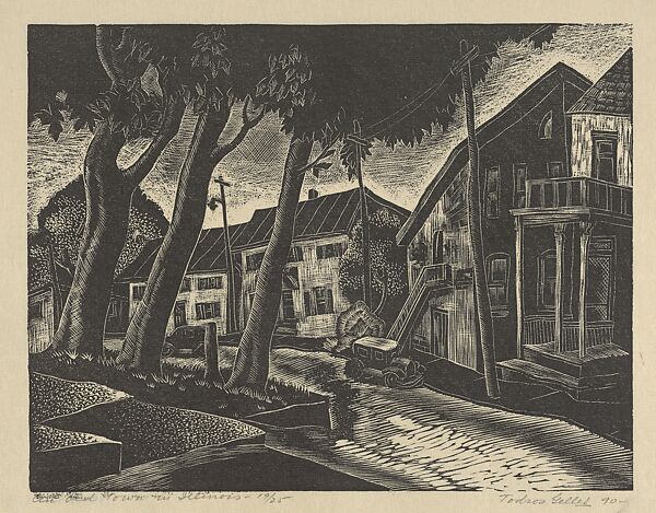 An Old Town in Illinois, Todros Geller (American, Vinnitza, Ukraine, Russia 1889–1949), Woodcut 