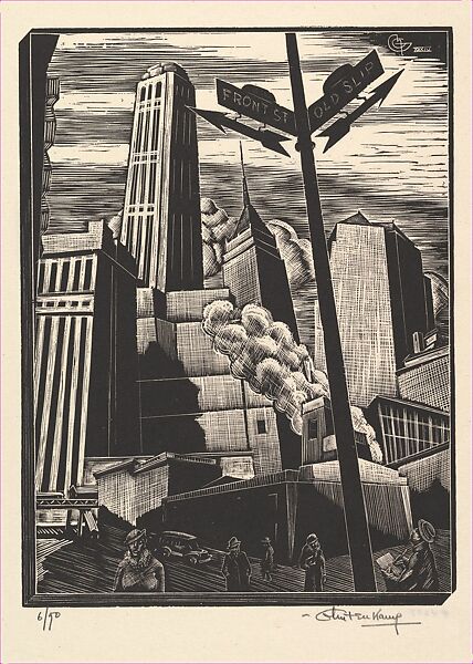 Manhattan Temples of Mammon, Hendrik (Henry) J. Glintenkamp (American, Augusta, New Jersey 1887–1946 New York), Wood engraving 