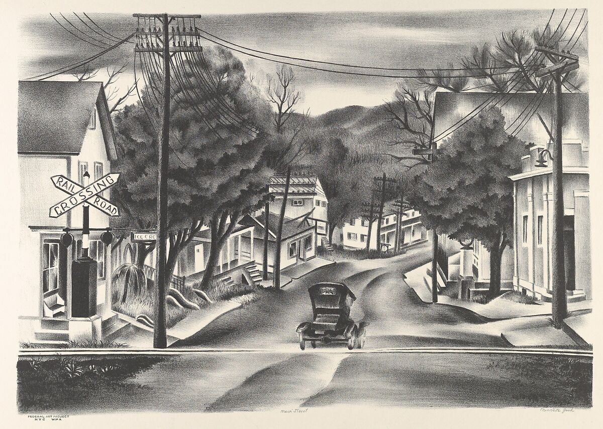 Main Street, Minnetta Good (American, New York 1895–1946 New York), Lithograph 