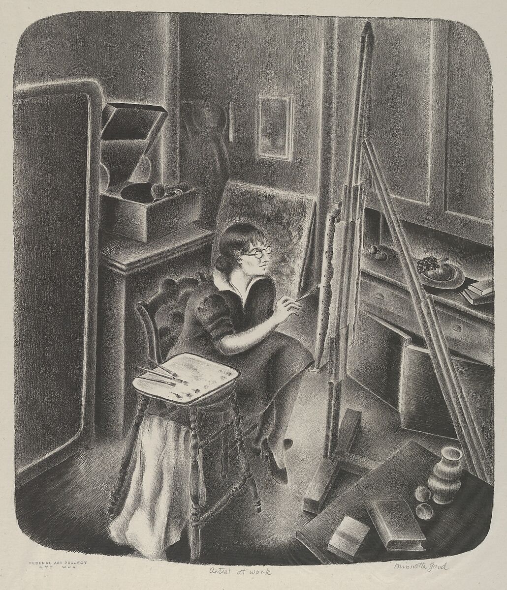 Artist at Work, Minnetta Good (American, New York 1895–1946 New York), Lithograph