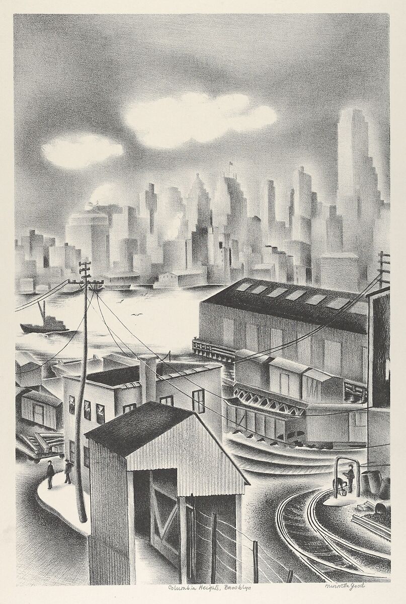 Columbia Heights, Brooklyn, Minnetta Good (American, New York 1895–1946 New York), Lithograph 