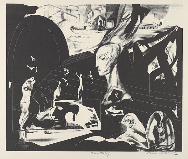 Fantasy, Boris Gorelick (American, 1912–1984), Lithograph 