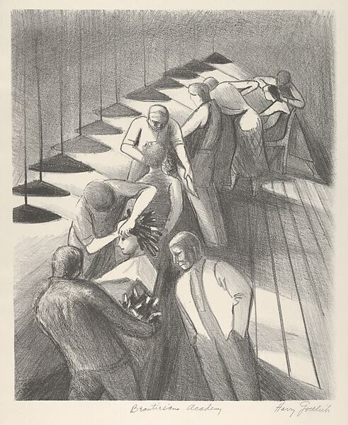 Beautician Academy, Harry Gottlieb (American, Bucharest, Rumania 1895–1993 New York), Lithograph 