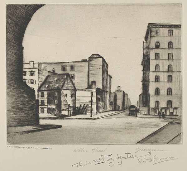 Water Street, Elias Mandel Grossman (American, Kobryn, Russia 1898–1947 New York), Drypoint 