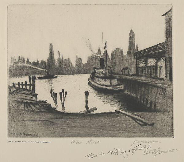 Pike Street, Elias Mandel Grossman (American, Kobryn, Russia 1898–1947 New York), Etching, aquatint 