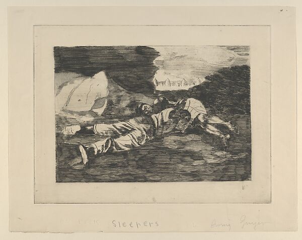 Sleepers, Irving Guyer (American, Philadelphia, Pennsylvania 1916–2012 Nevada City, California), Etching and aquatint 