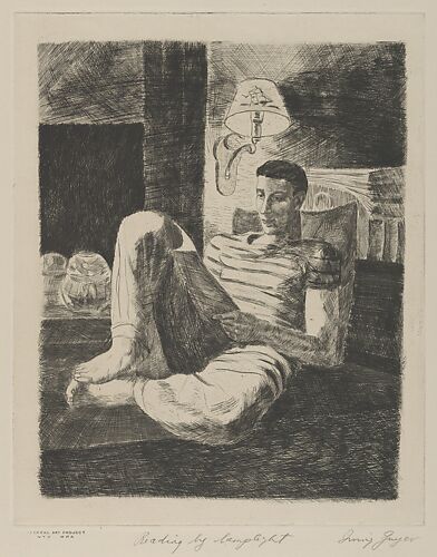 Reading by Lamplight