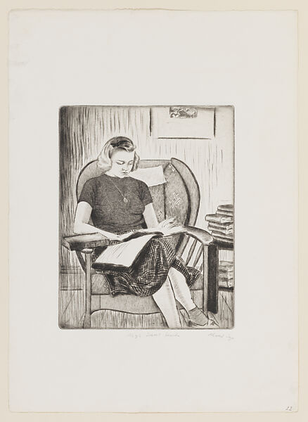 High School Senior, William Hicks (American, born Brooklyn, New York 1895), Etching 