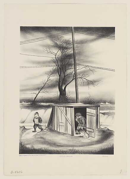 Club House, William Hicks (American, born Brooklyn, New York 1895), Lithograph 