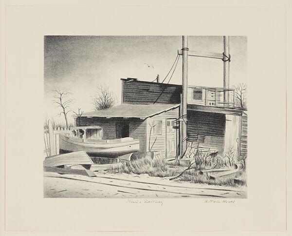 Marine Railway, William Hicks (American, born Brooklyn, New York 1895), Lithograph 