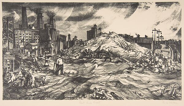 East River Front, Ben Hoffman Abramowitz (American, Brooklyn, New York 1917–2011 Washington, D.C.), Lithograph 