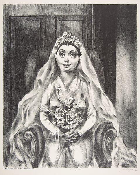 The Bride, Ben Hoffman Abramowitz (American, Brooklyn, New York 1917–2011 Washington, D.C.), Lithograph 