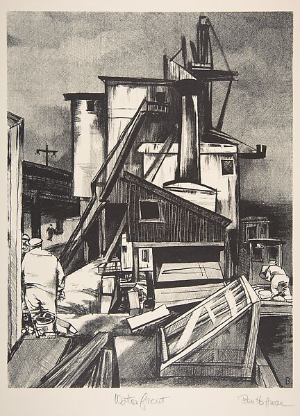 Waterfront, Ben Hoffman Abramowitz (American, Brooklyn, New York 1917–2011 Washington, D.C.), Lithograph 