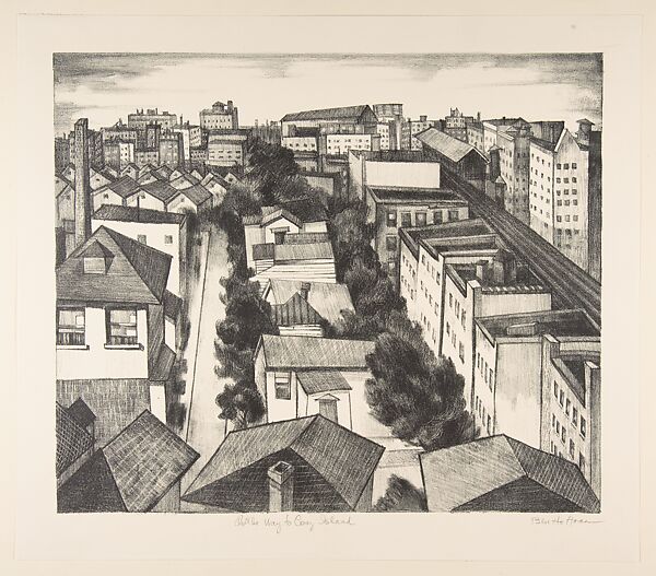 On the Way to Coney Island, Ben Hoffman Abramowitz (American, Brooklyn, New York 1917–2011 Washington, D.C.), Lithograph 