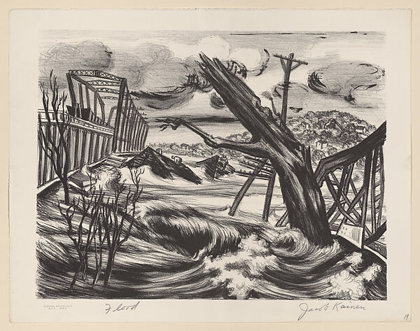 Flood, Jacob Kainen (American, Waterbury, Connecticut 1909–2001), Lithograph 