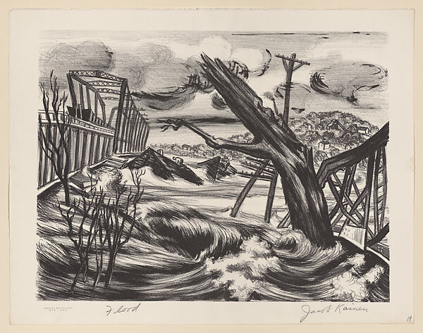 Flood, Jacob Kainen  American, Lithograph