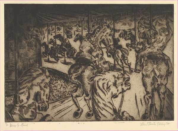 Merry-Go-Round, Albert Sumter Kelly (American, 1909–1974), Etching 