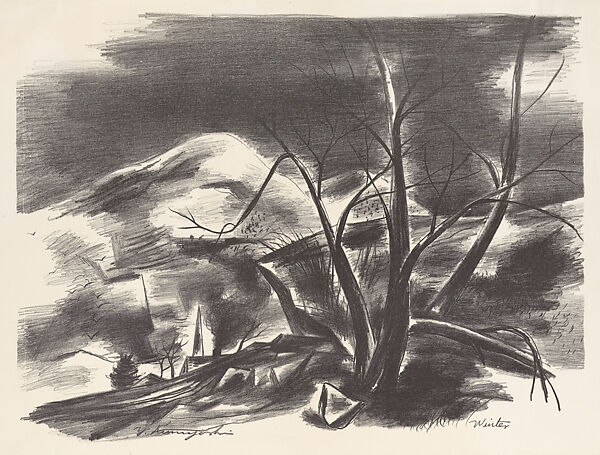 Winter, Yasuo Kuniyoshi (American (born Japan), Okayama 1889–1953 New York), Lithograph 