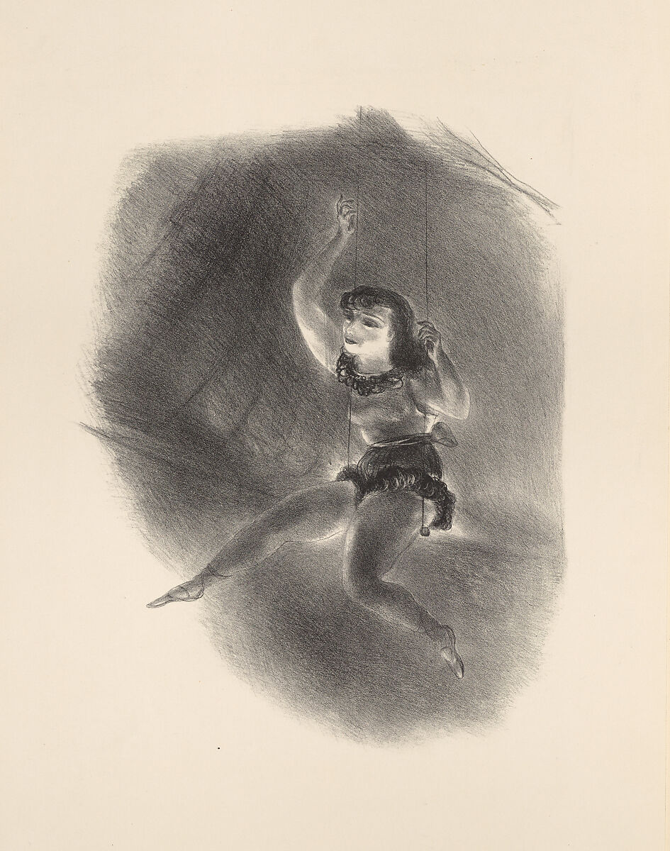 Trapeze Girl, Yasuo Kuniyoshi (American (born Japan), Okayama 1889–1953 New York), Lithograph 