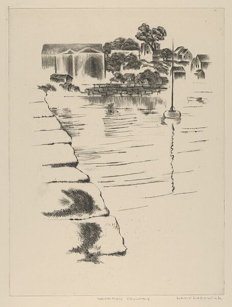 Vacation Country, Louis Lozowick (American (born Ukraine), Ludvinovka 1892–1973 South Orange, New Jersey), Drypoint 