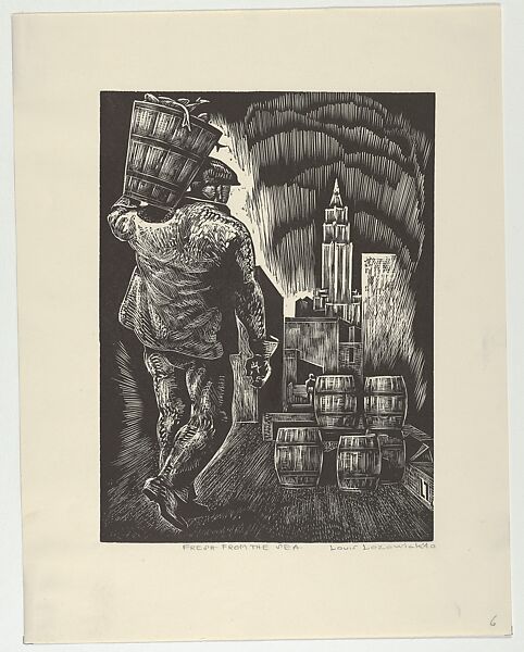 Fresh from the Sea, Louis Lozowick (American (born Ukraine), Ludvinovka 1892–1973 South Orange, New Jersey), Wood engraving 