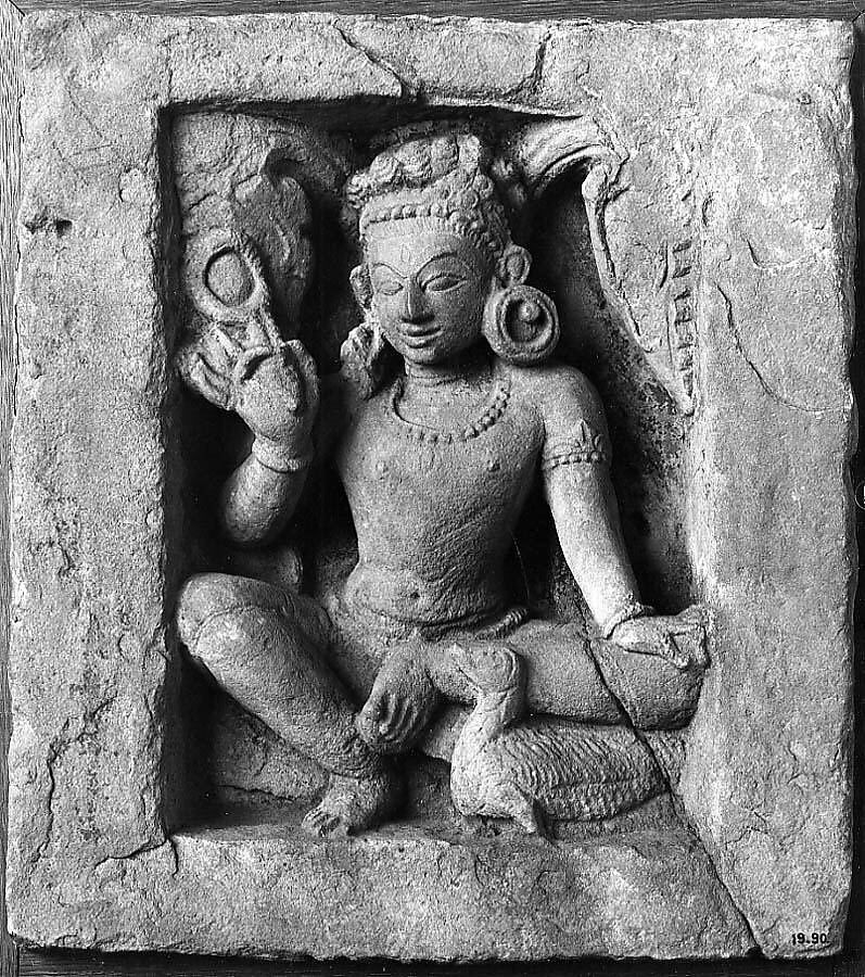 Varuna Holding a Noose and Riding a Swan, Sandstone, India 