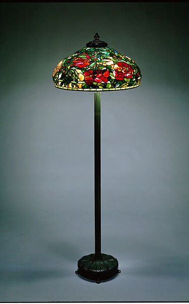 Floor Lamp, Designed by Louis C. Tiffany (American, New York 1848–1933 New York), Leaded glass and bronze, American