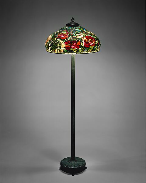 Floor Lamp, Designed by Louis C. Tiffany (American, New York 1848–1933 New York), Leaded glass and bronze, American 