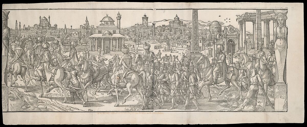 Procession of Sultan Süleyman through the Atmeidan from the frieze Ces Moeurs et fachons de faire de Turcz (Customs and Fashions of the Turks), Pieter Coecke van Aelst  Netherlandish, Woodcut